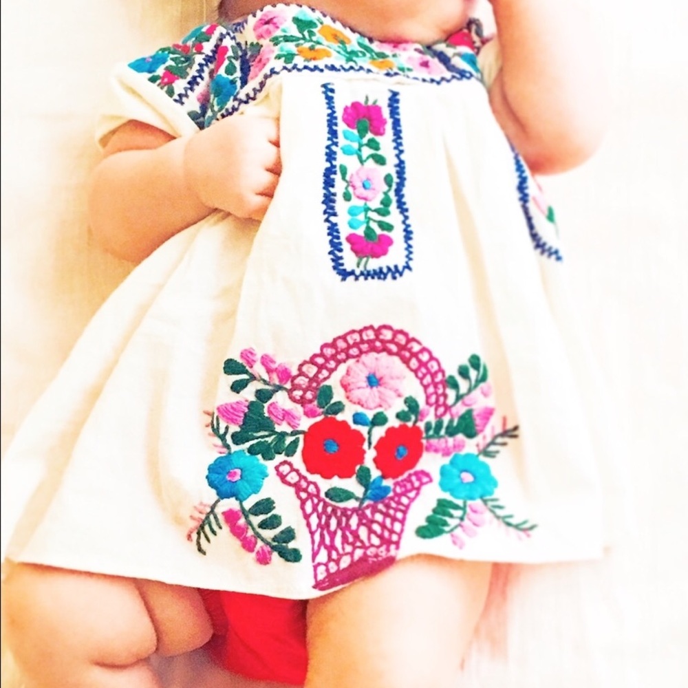 Mexican Baby Dress Embroidered - Picture 5 of 6